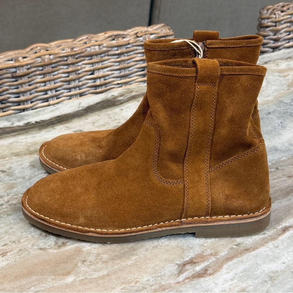 New ZARA suede brown pull on boots- Size 38 - Picture 2 of 8